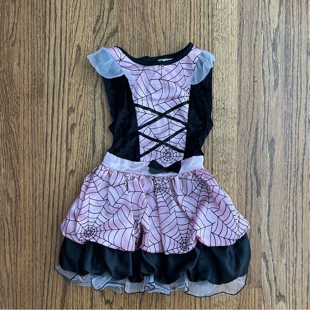 Disney Vampirina Spider Web Pink and Black Kids Costume Dress